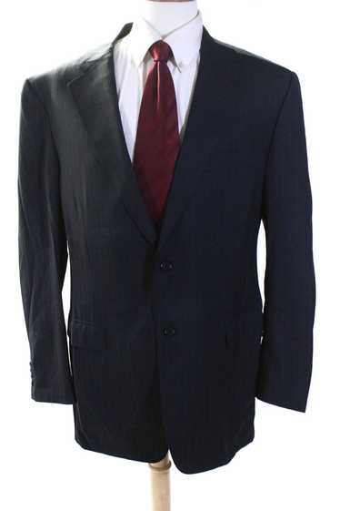 Canali Mens Gray Wool Striped Two Button Long Sle… - image 1