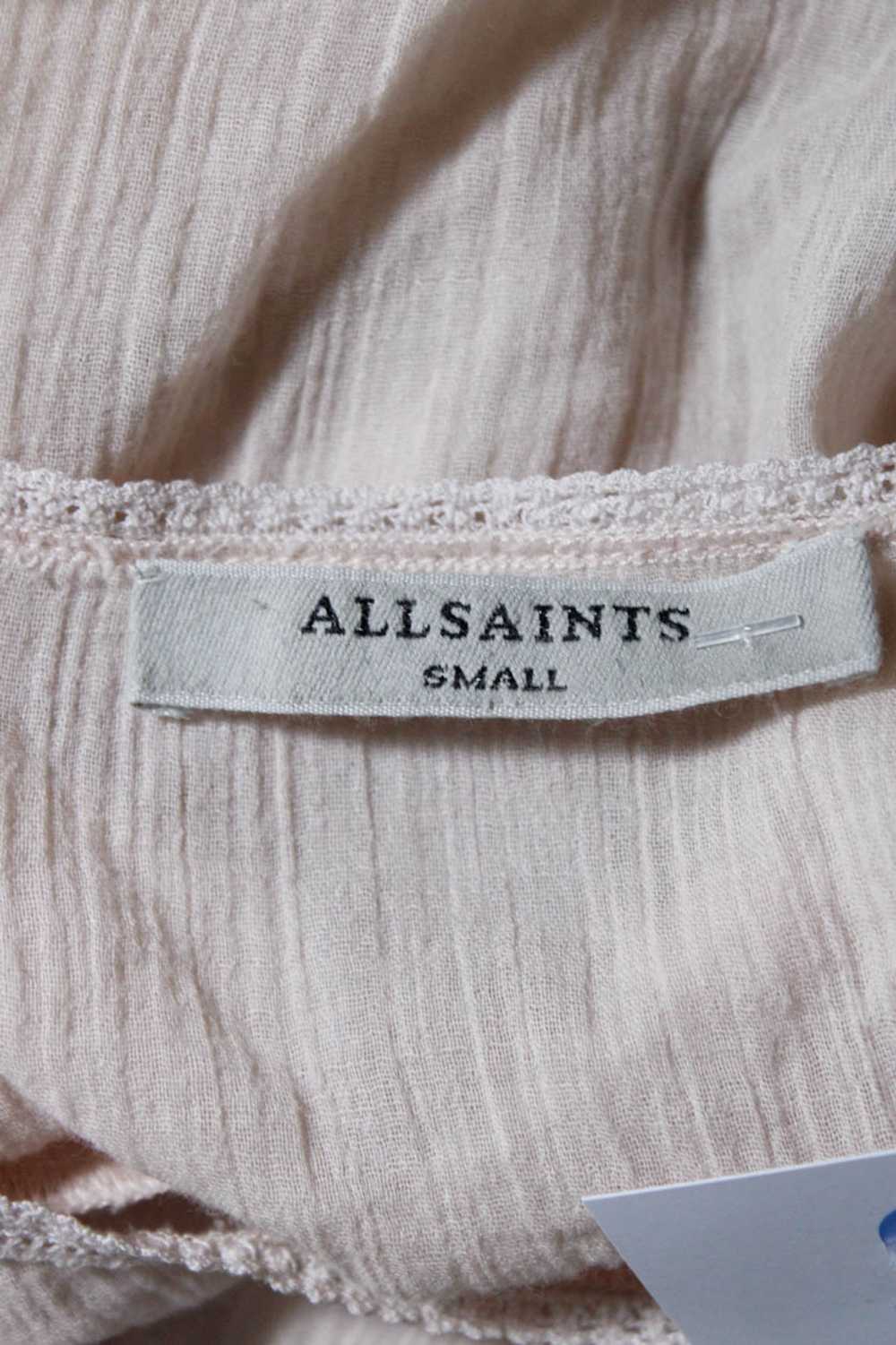 Allsaints Womens Long Sleeve Ruffled Blouse Pink … - image 6