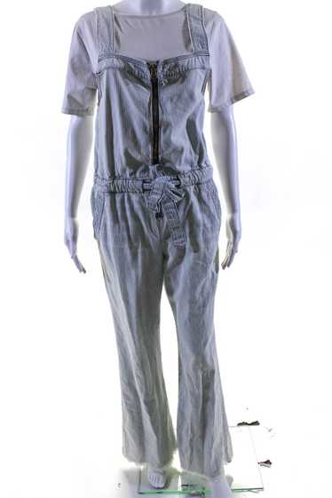 NSF Women's Cotton Front Zip Striped Raw Hem Flare