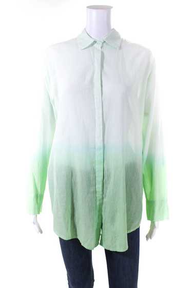 Letarte Handmade Womens Green Cotton Ombre Collar… - image 1