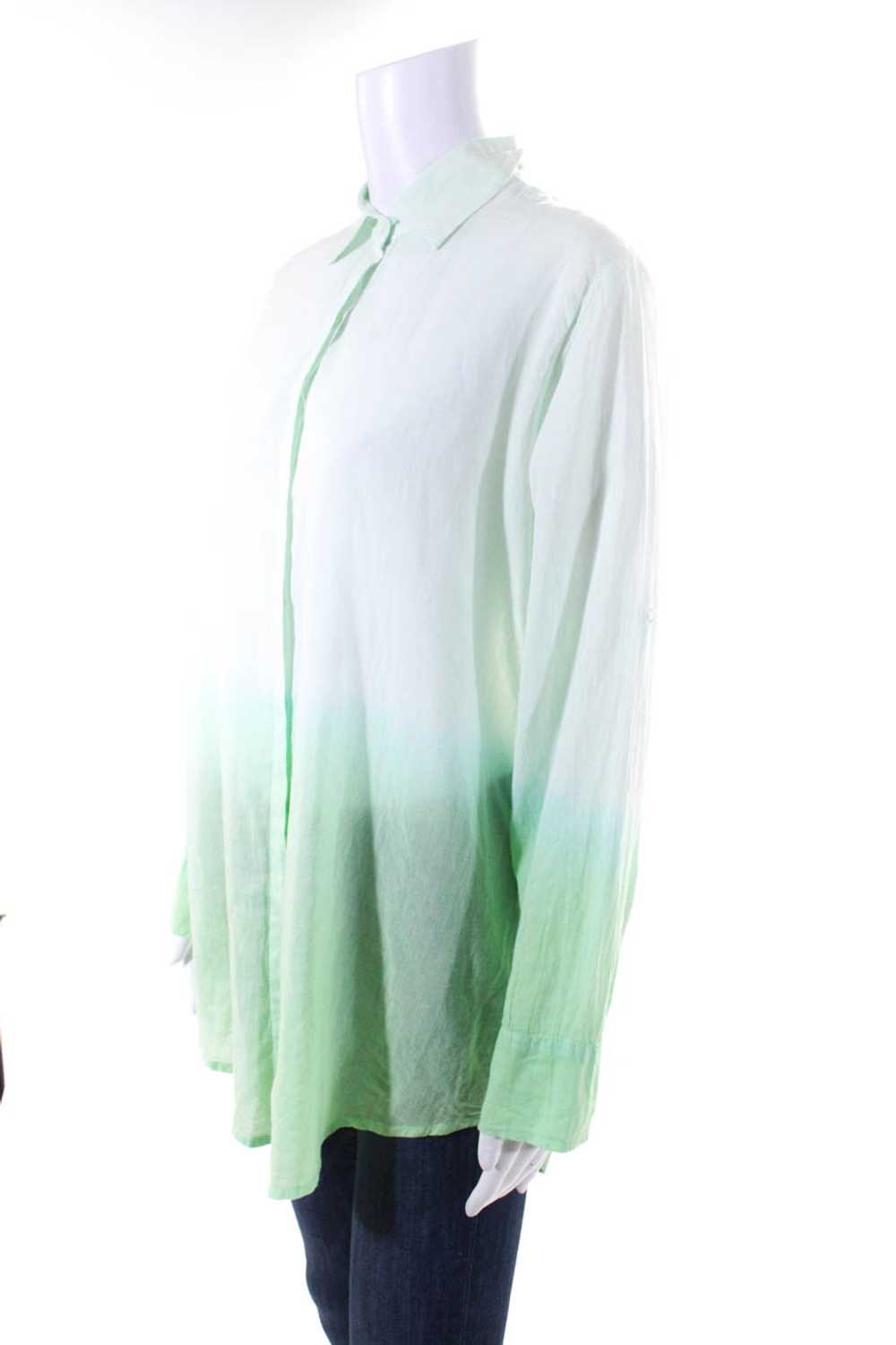 Letarte Handmade Womens Green Cotton Ombre Collar… - image 2