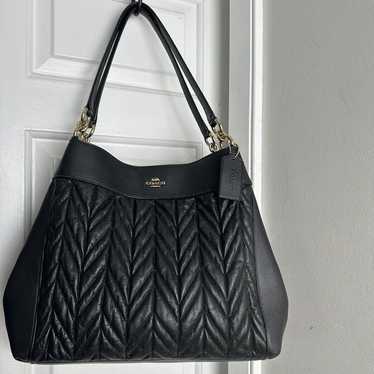 Coach Lexy Black Quilted Leather Shoulder Bag 329… - image 1