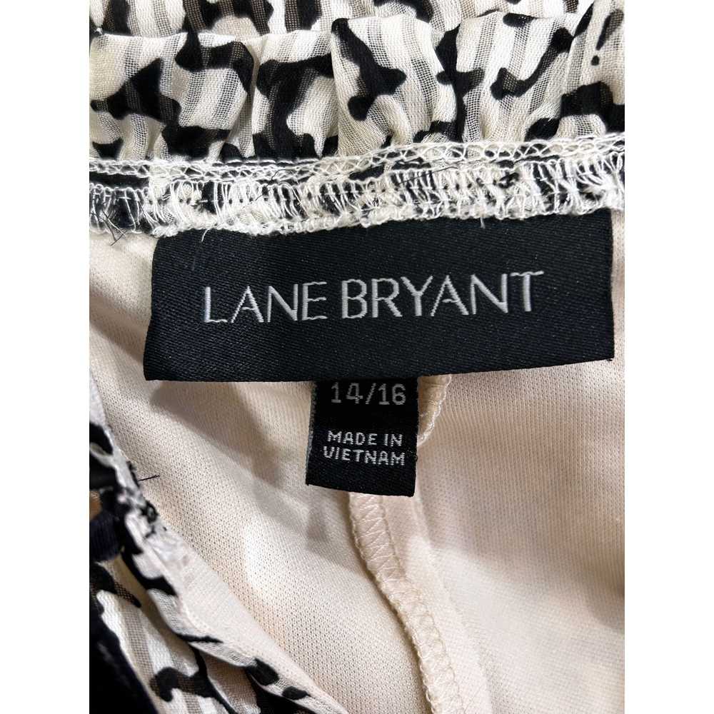 Lane Bryant Crinkle Long Sleeve Lined Black Cream… - image 6