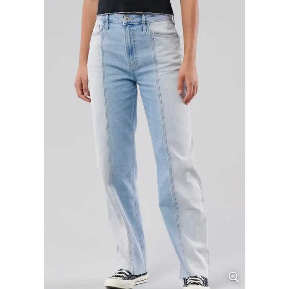 Hollister Ultra High Rise Dad Jean Two Tone Denim… - image 1