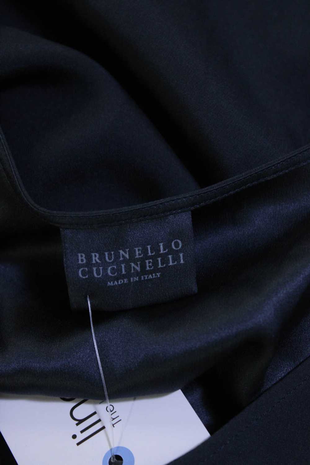 Brunello Cucinelli Womens Scoop Neck Silk Tank To… - image 4