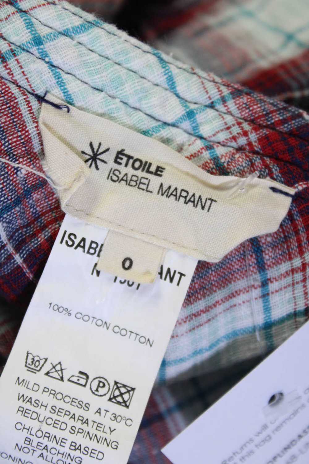 Etoile Isabel Marant Womens Cotton Plaid Ruffled … - image 4