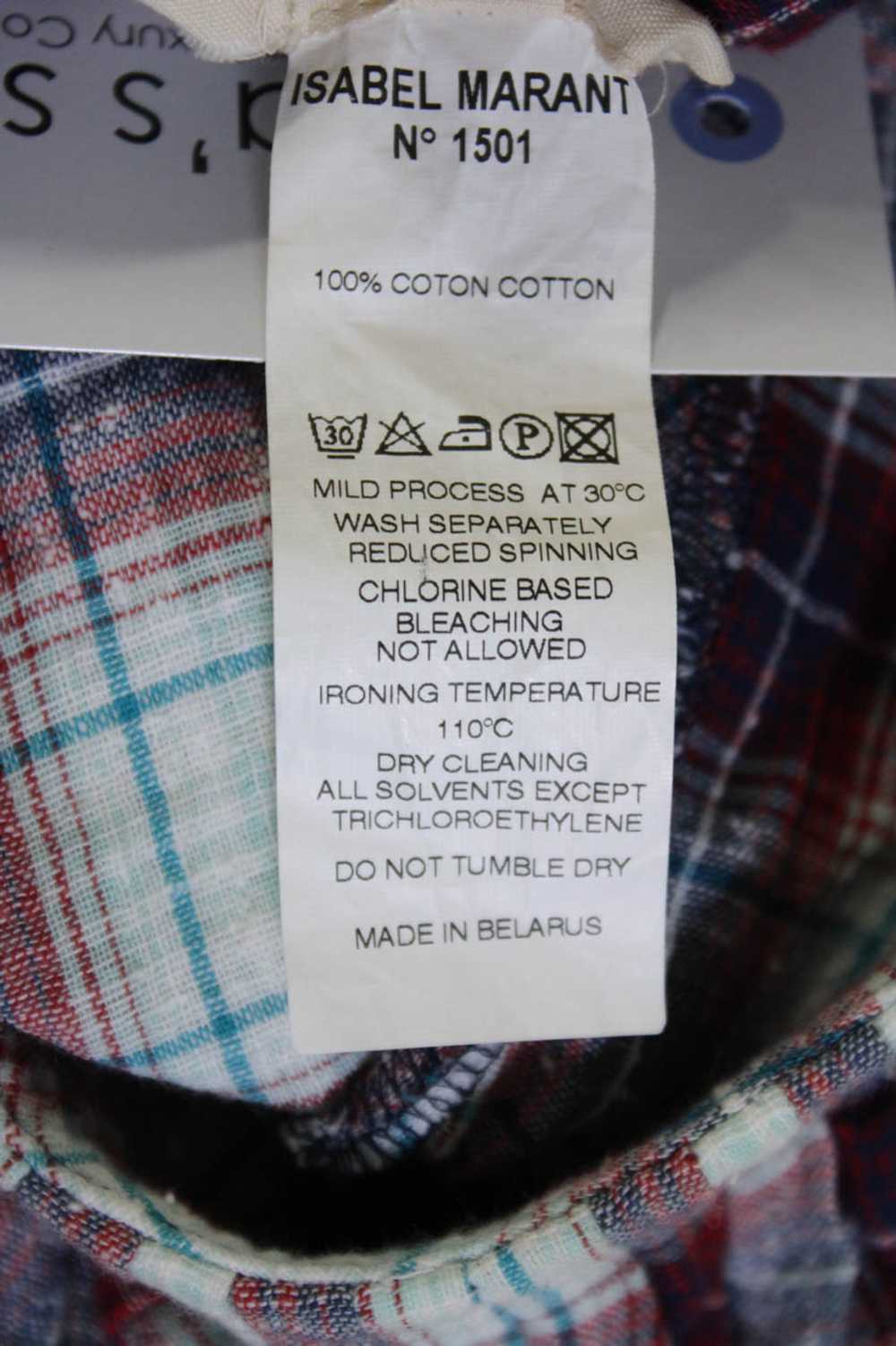 Etoile Isabel Marant Womens Cotton Plaid Ruffled … - image 5