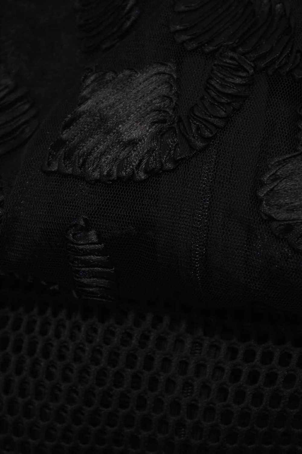 Gracia Womens Mesh Peplum Embroidered Blouse Blac… - image 2