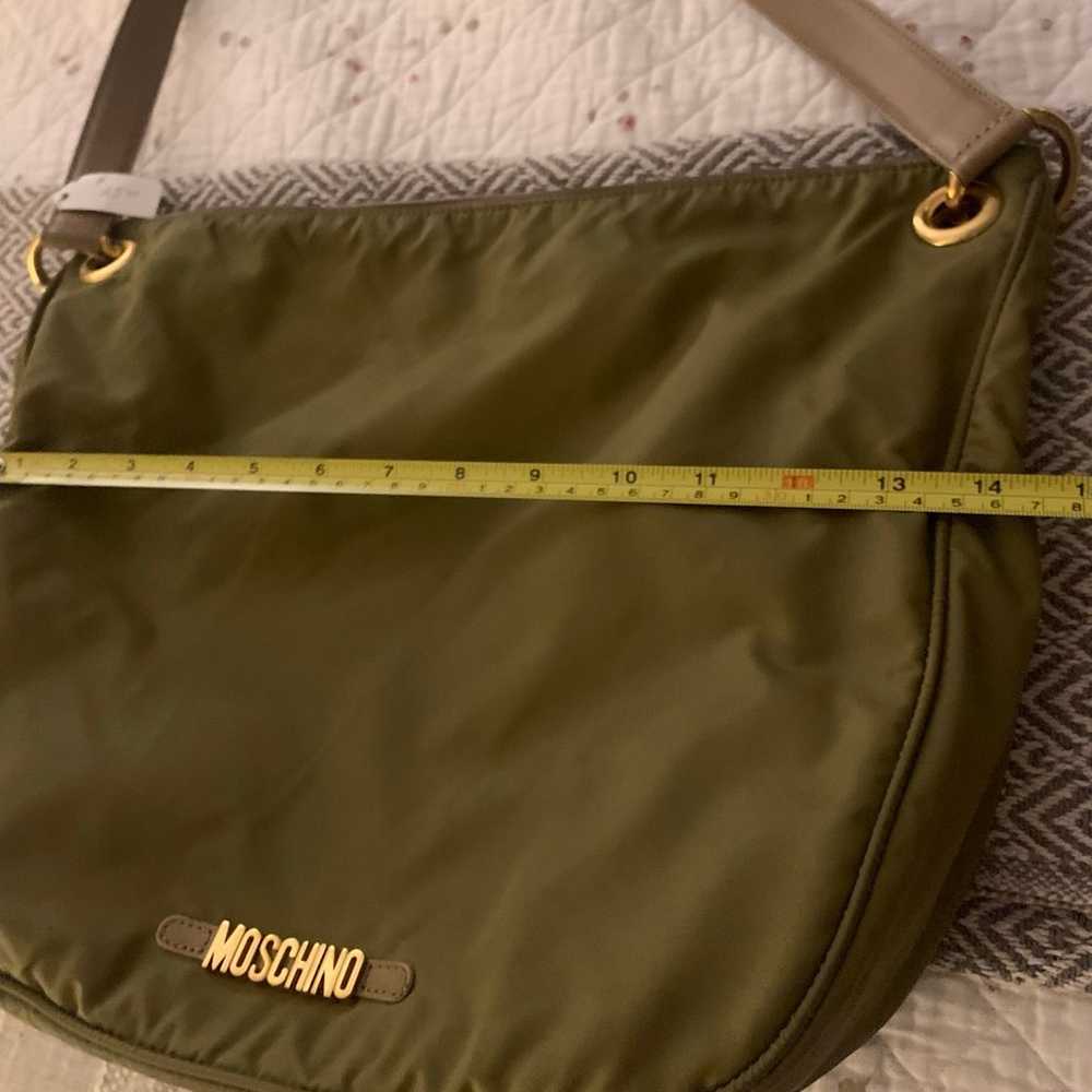 Moschino Redwall hobo large green nylon bag with … - image 11