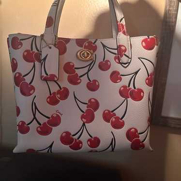 Coach willow tote 24 with cherry print - image 1