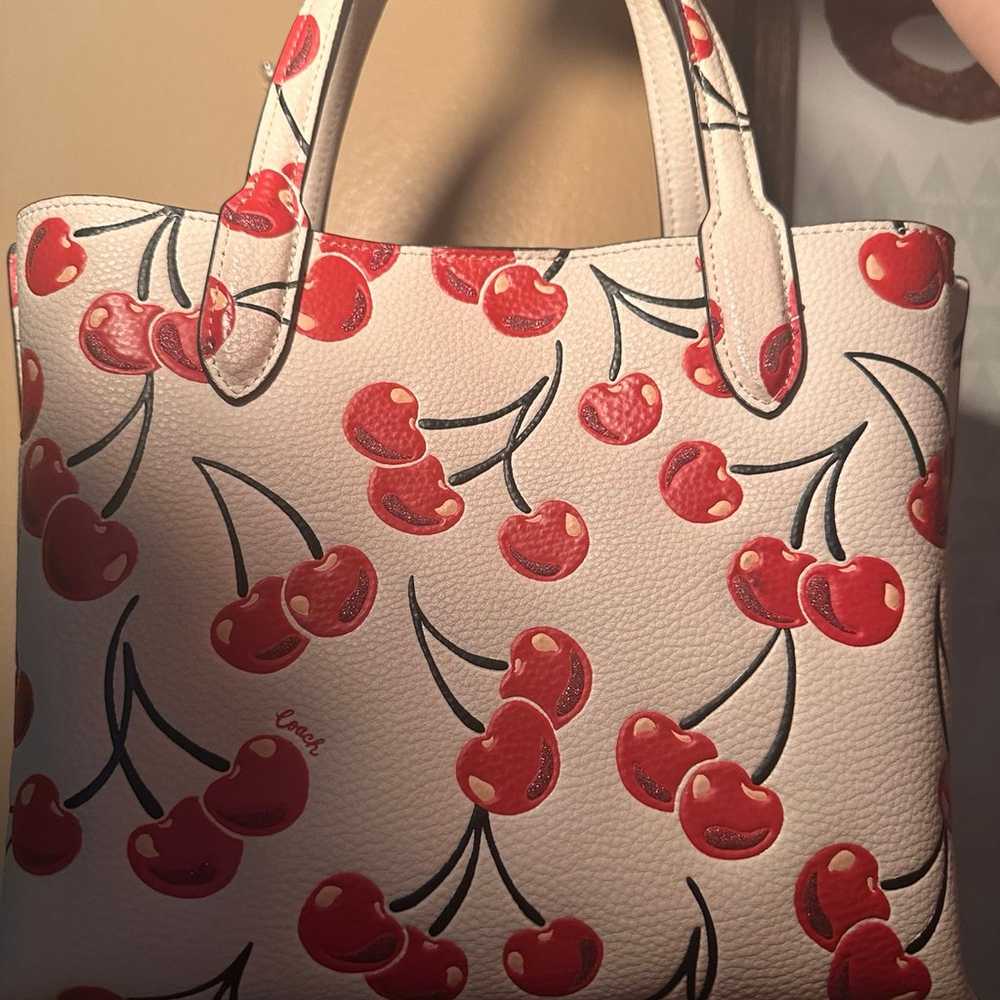 Coach willow tote 24 with cherry print - image 2