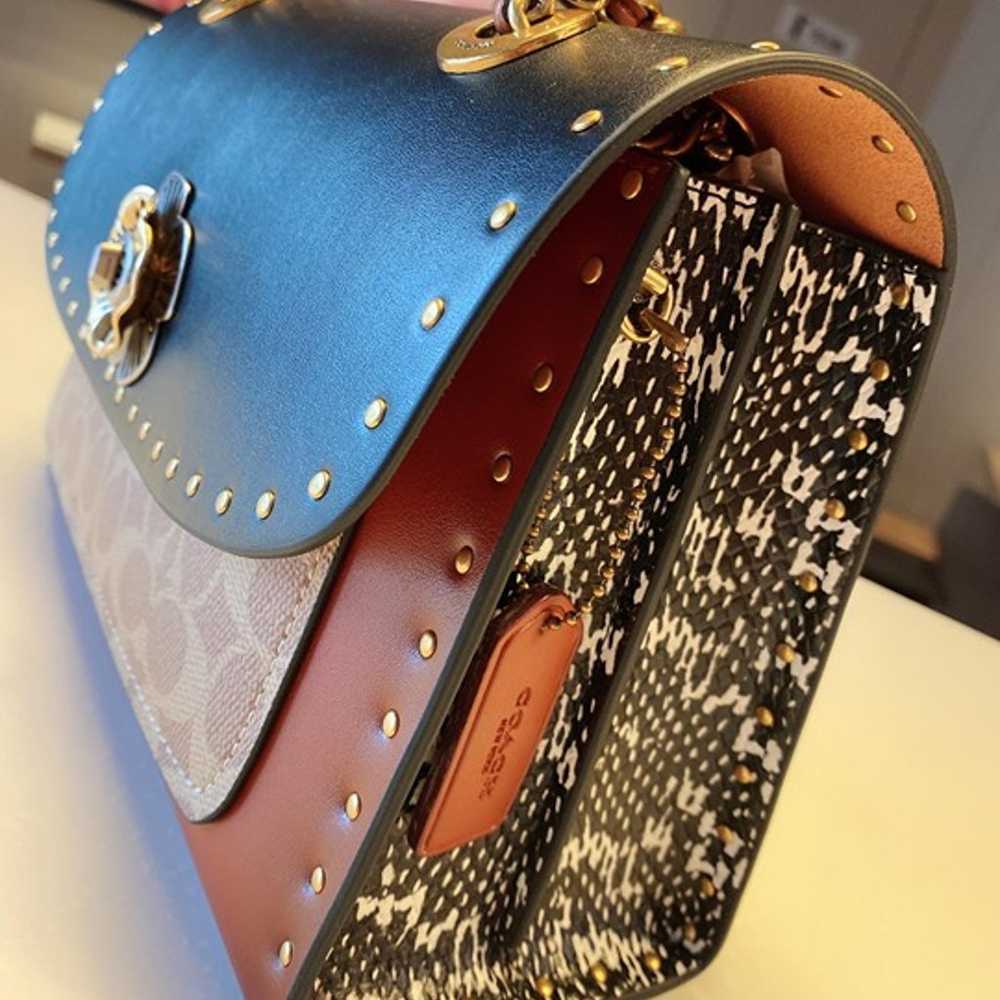 Coach Parker With Rivets And Snakeskin Detail - image 6