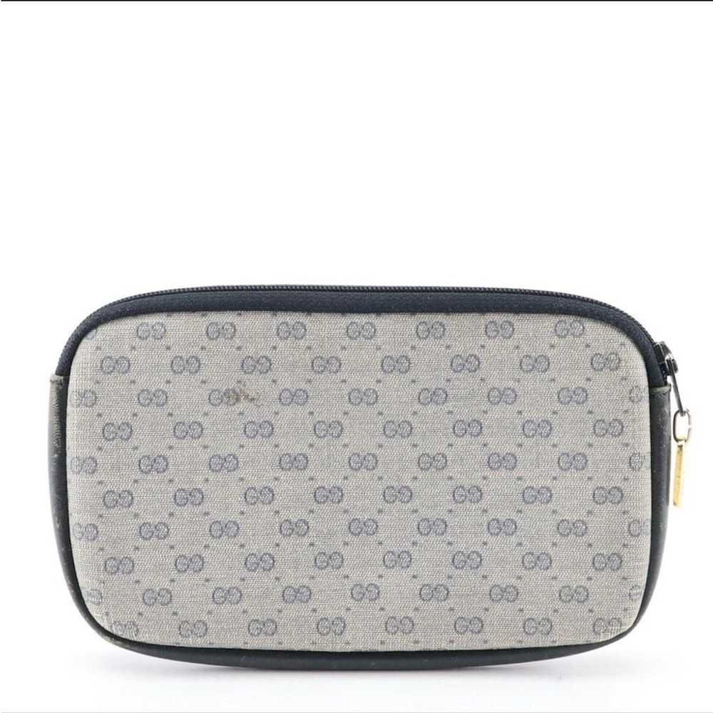 GUCCI Zip Pouch in Navy Blue Micro GG Canvas and … - image 2