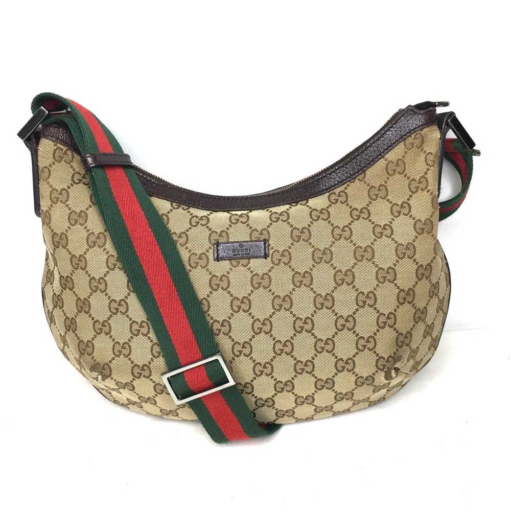 Authentic Gucci crossbody bag brown canvas - image 1