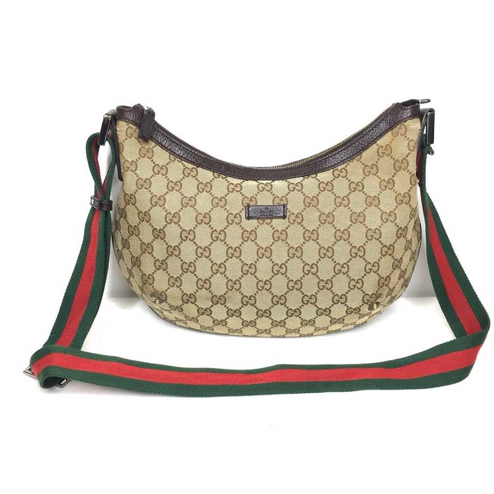 Authentic Gucci crossbody bag brown canvas - image 2