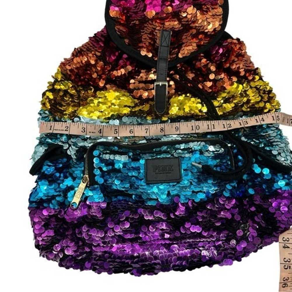 Victoria’s Secret Pink Rainbow Sequin Backpack - image 3