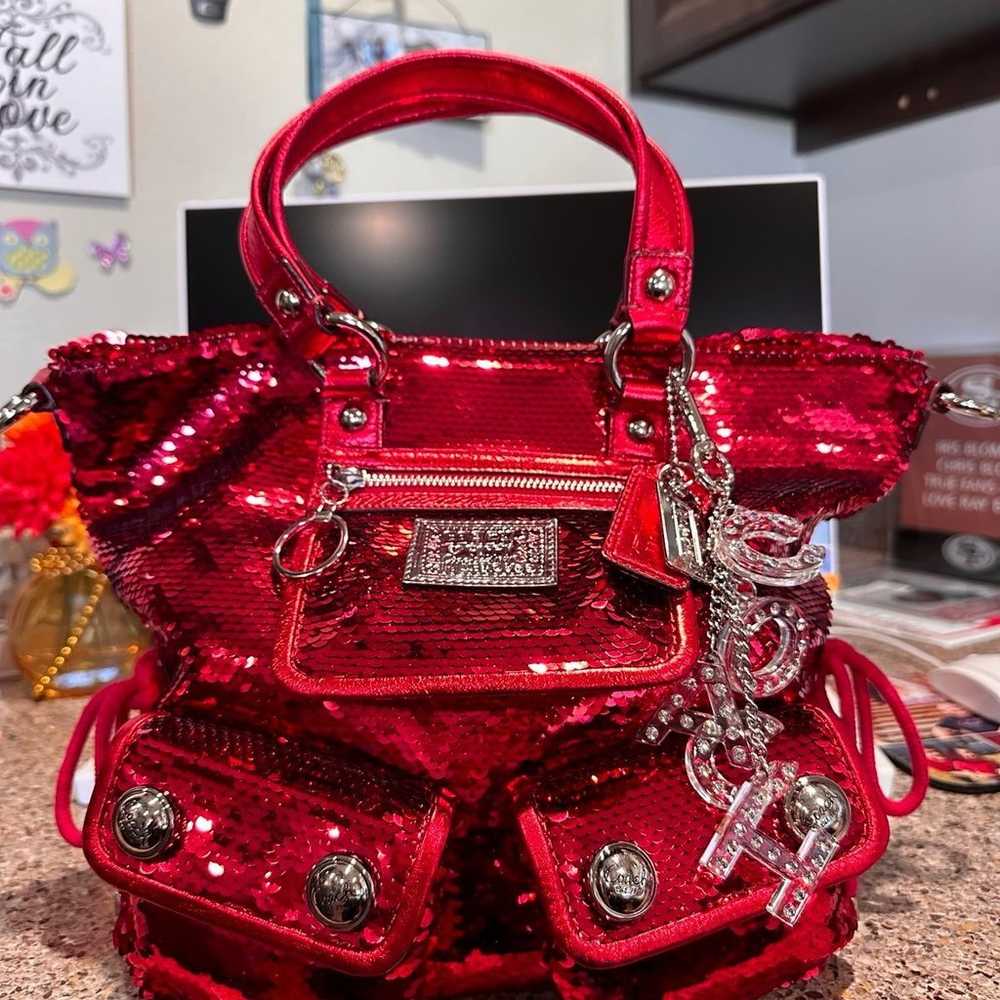 Coach Sequin Spotlight in Red/Silver Limited Edit… - image 1