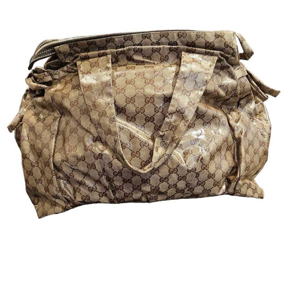 GUCCI Beige GG Crystal Coated Canvas Large Hyster… - image 6