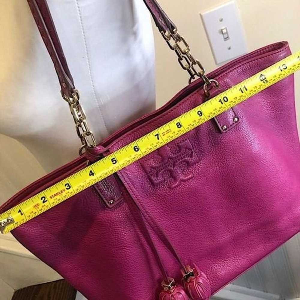 TORY BURCH Fuchsia Leather Bag With Embroidered S… - image 12