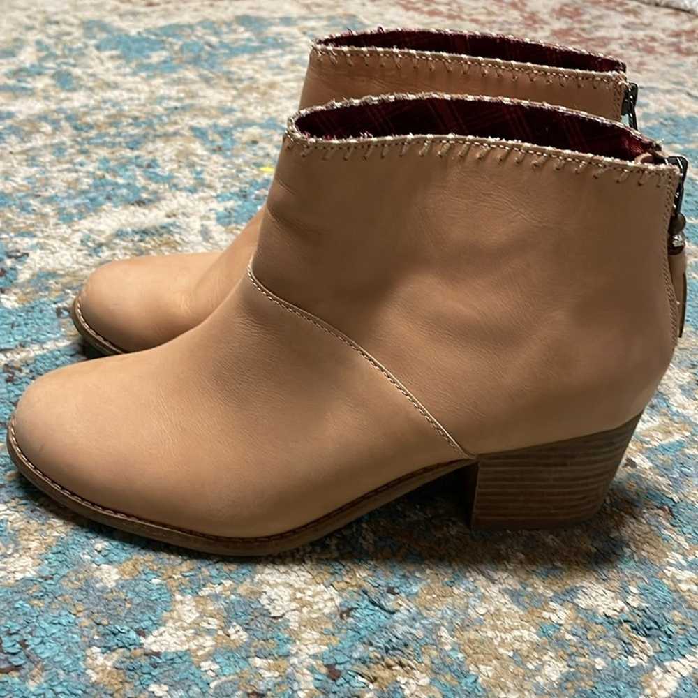 Toms Leila Ankle Booties Tassel Back Boots Tan Si… - image 3