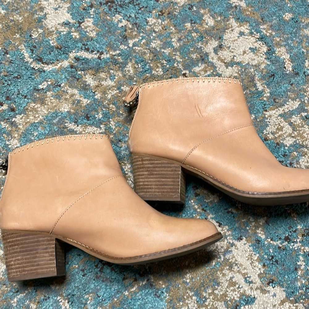 Toms Leila Ankle Booties Tassel Back Boots Tan Si… - image 5