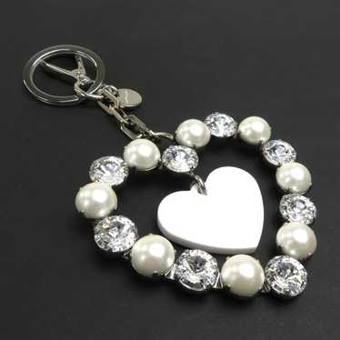 Miu Miu Miu MIUMIU Charm Key Ring Heart Motif Met… - image 1