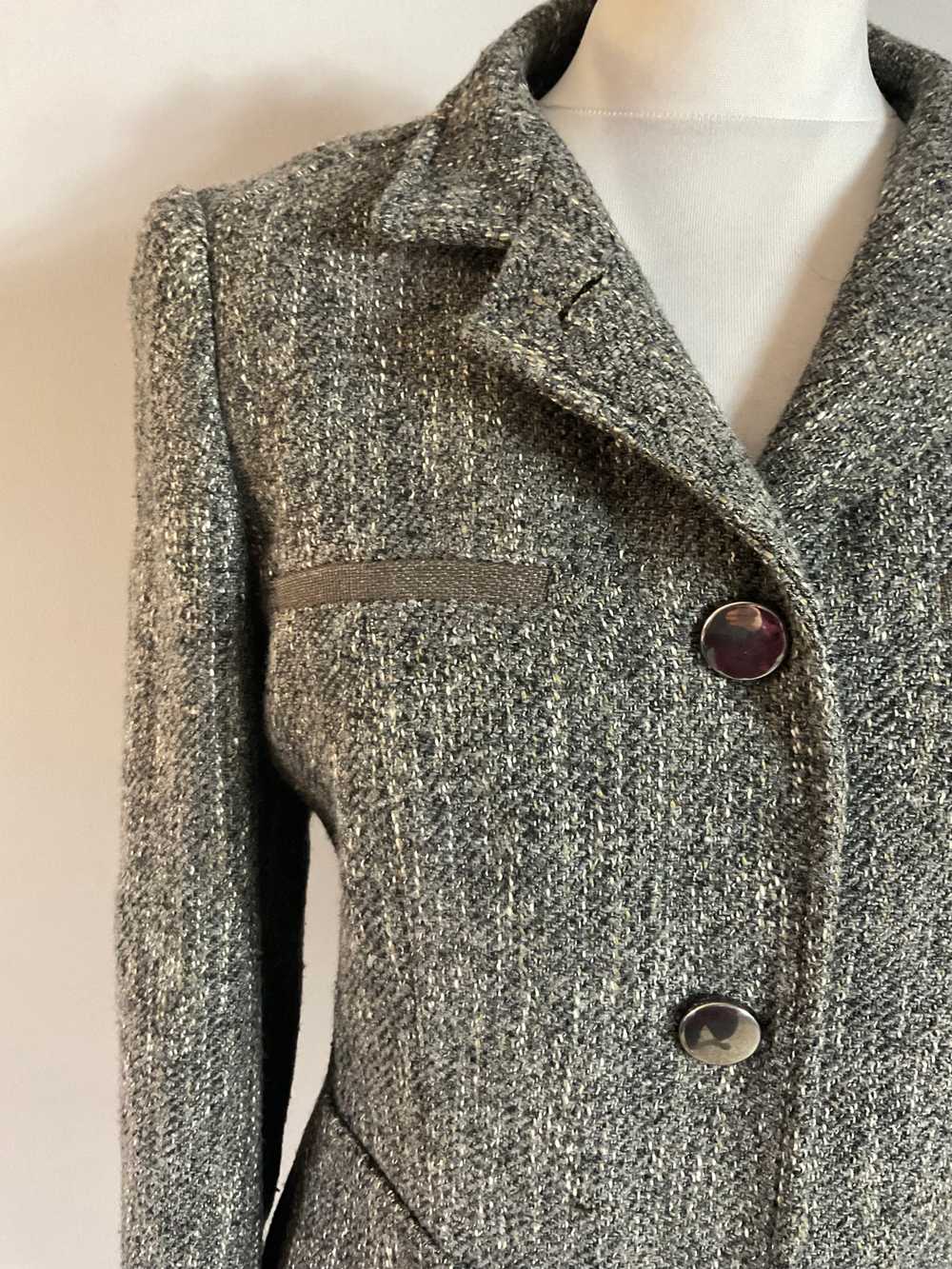 Weekend MaxMara grey wool blend button up tweed b… - image 4