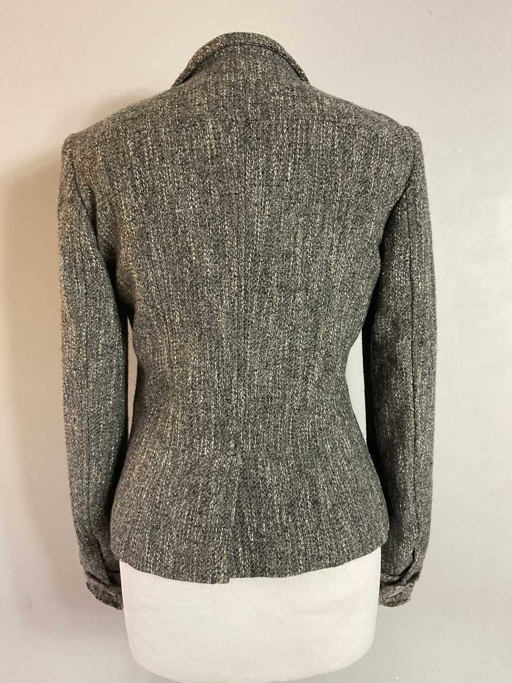 Weekend MaxMara grey wool blend button up tweed b… - image 5