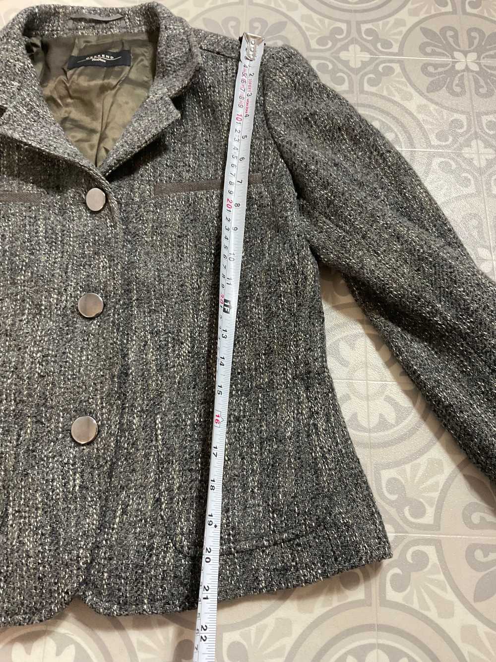 Weekend MaxMara grey wool blend button up tweed b… - image 9