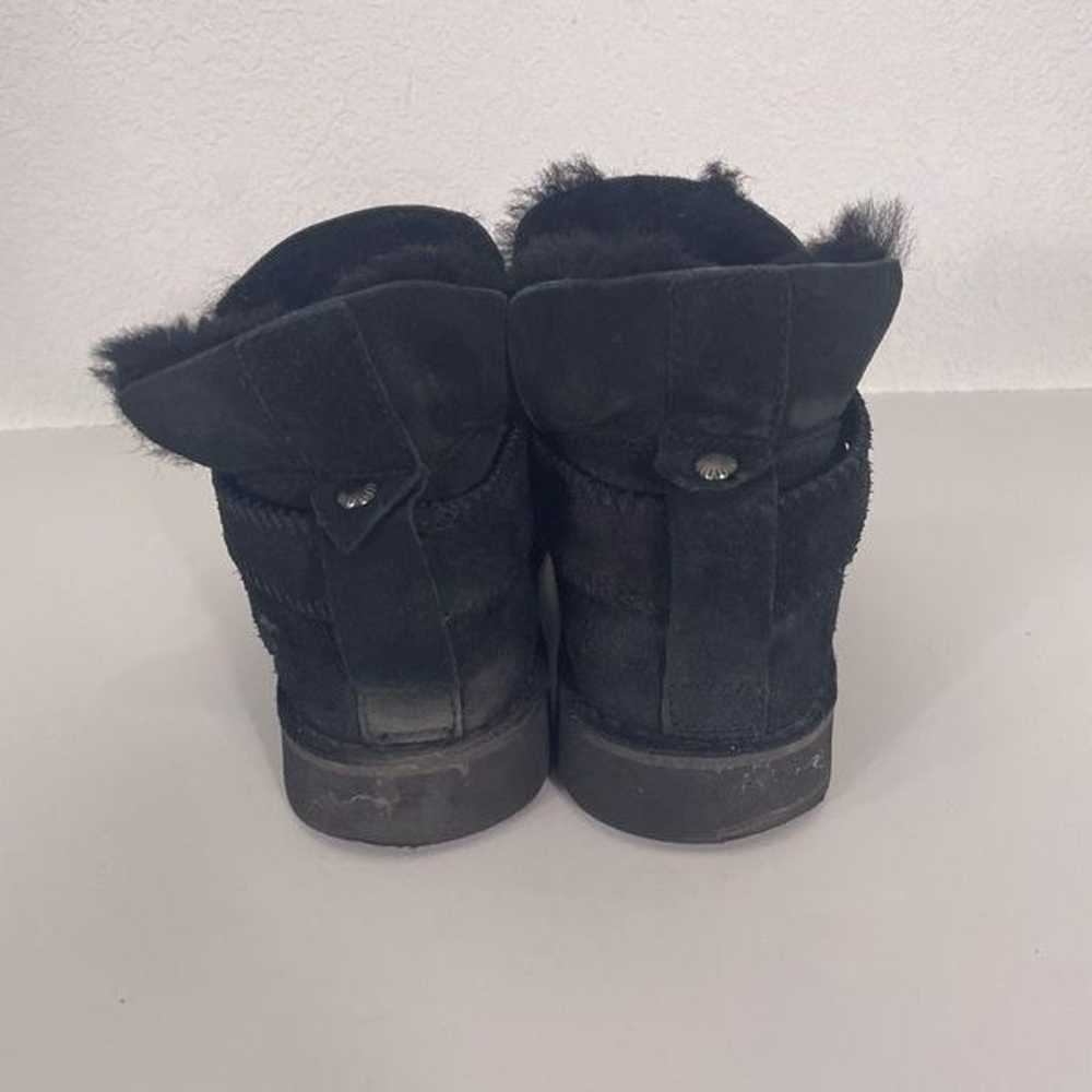 UGG Black Suede Fur Lined Pull On Slipper Boots - image 4