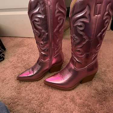 Metallic Pink Cowgirl Boots