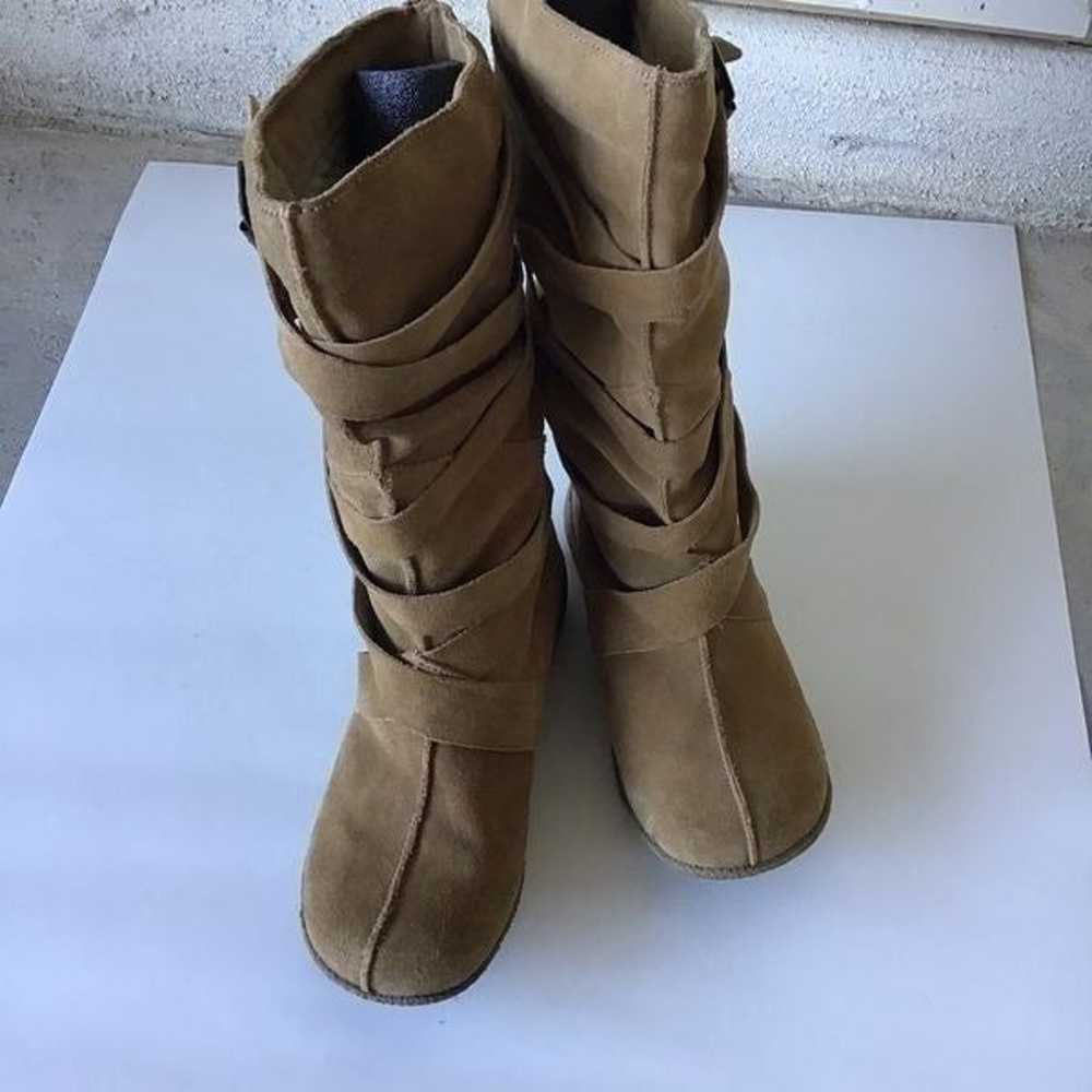 Rocket Dog Boots Brown Sherpa Lined Slouch Suede … - image 2