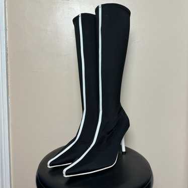 Black Chinese Laundry Mod Knee High Boots Size 7 … - image 1