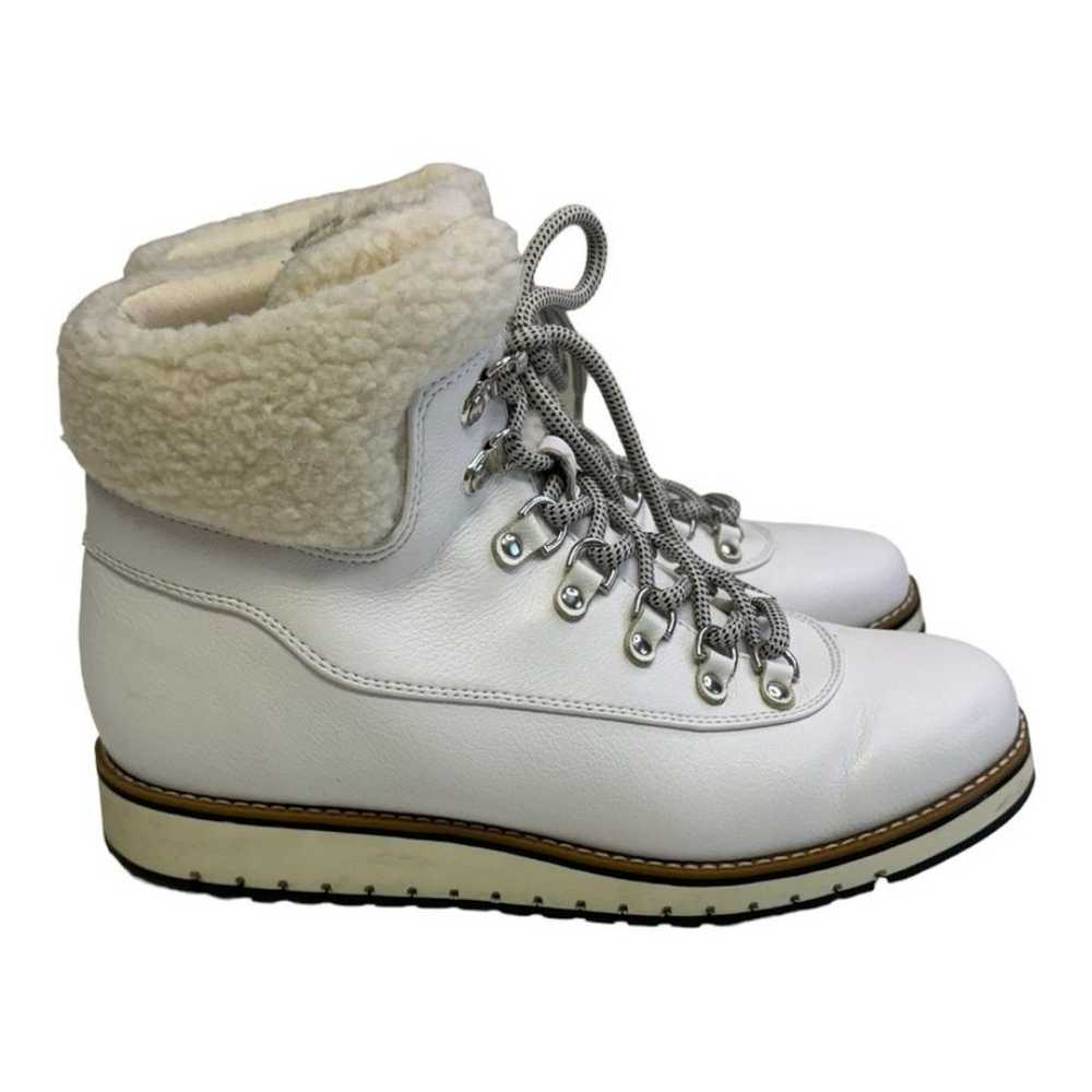 White Mountain  Cozy White Lace Up Boots Size 10M - image 3