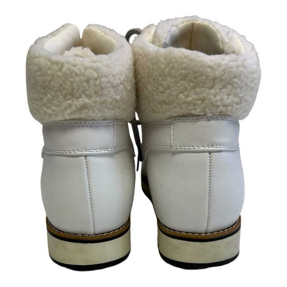 White Mountain  Cozy White Lace Up Boots Size 10M - image 4