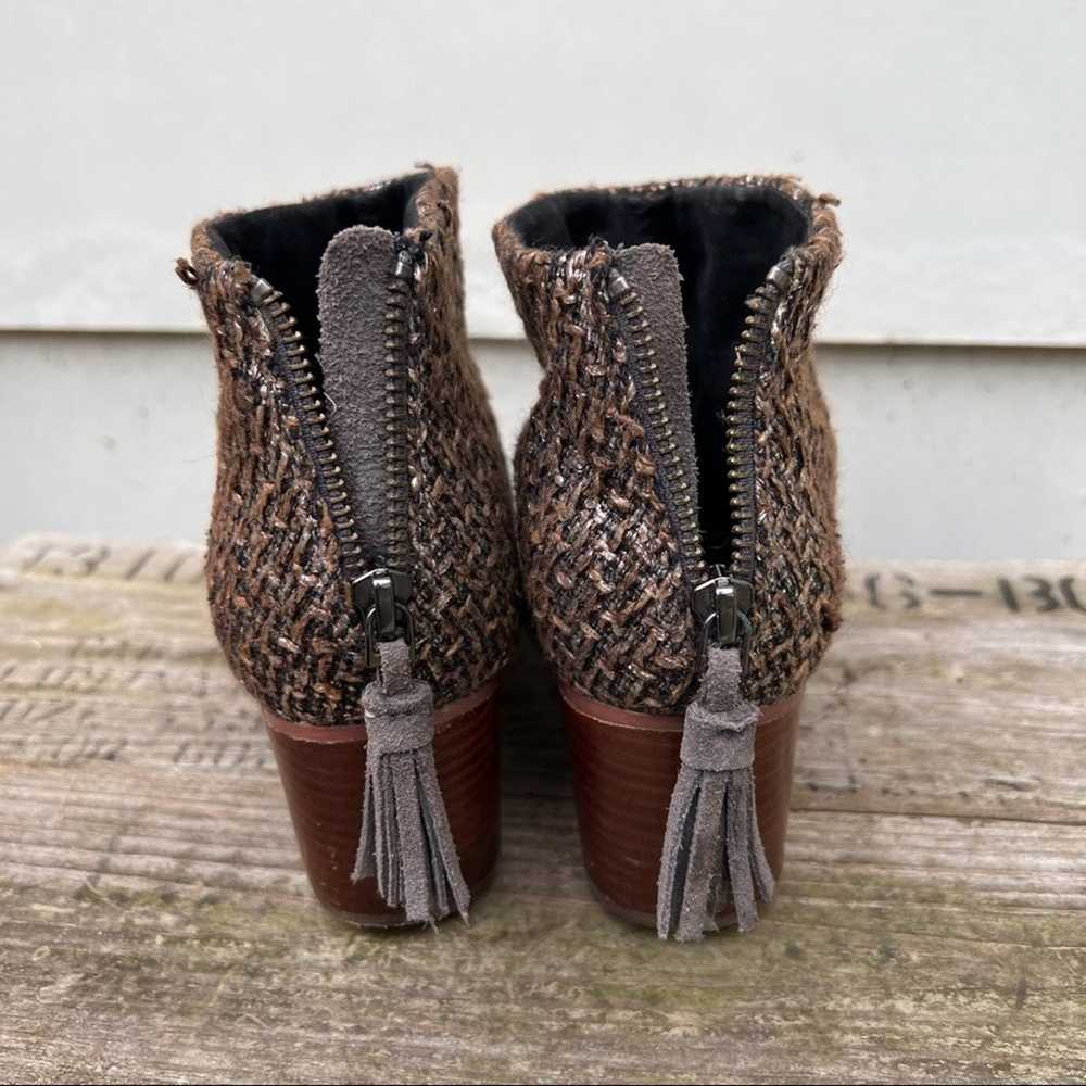 Toms Leila gray Bouclé stacked heel booties boots… - image 3