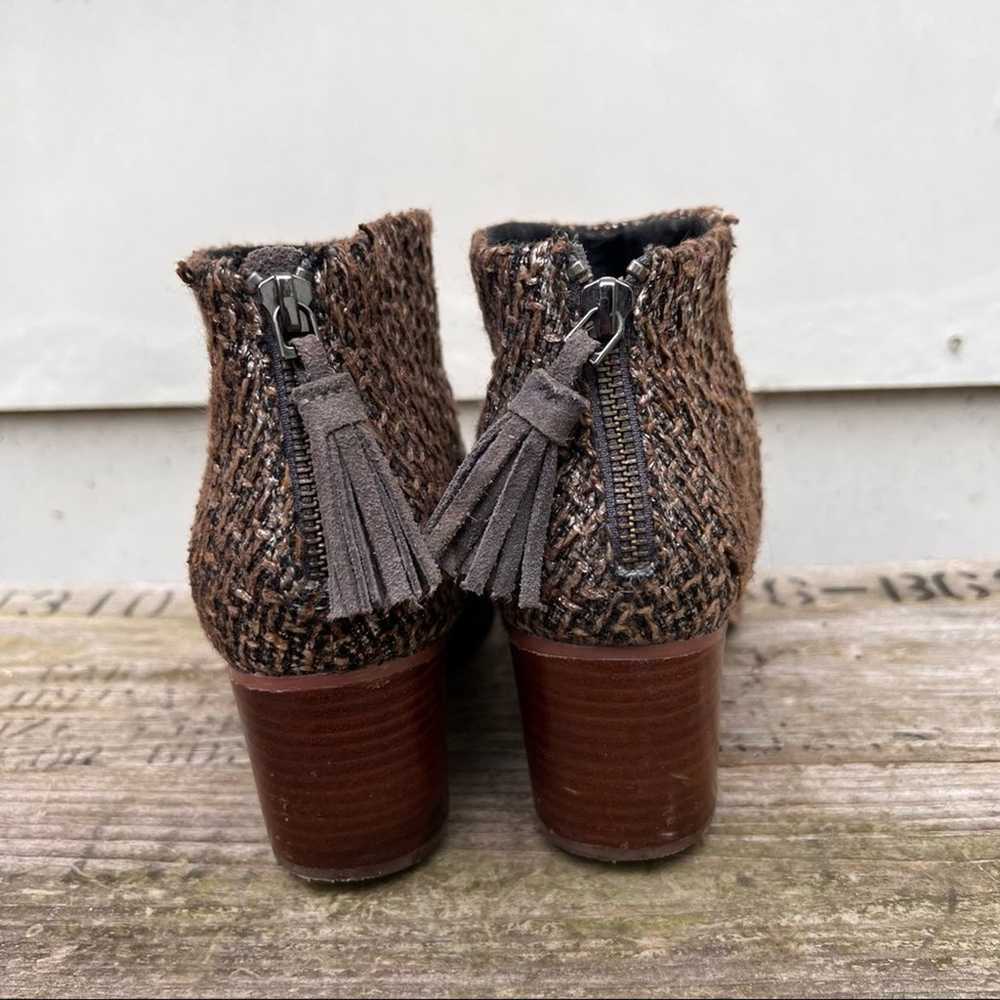Toms Leila gray Bouclé stacked heel booties boots… - image 4
