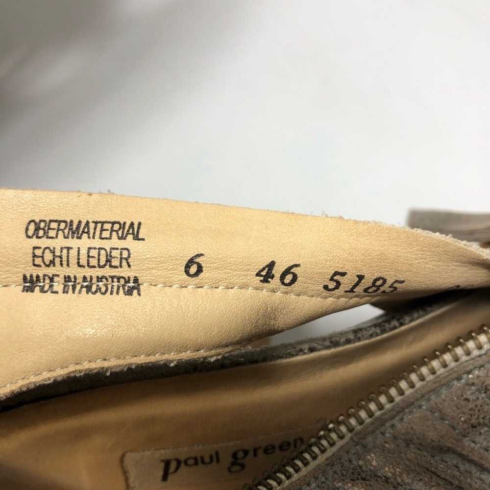 Paul Green metallic peep toe block heel leather b… - image 7