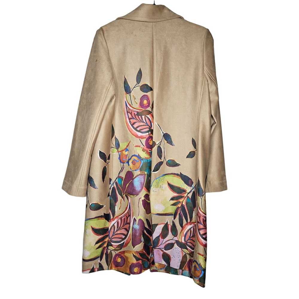 Chicos 1 Brown Floral Long Jacket Art to Wear Car… - image 4