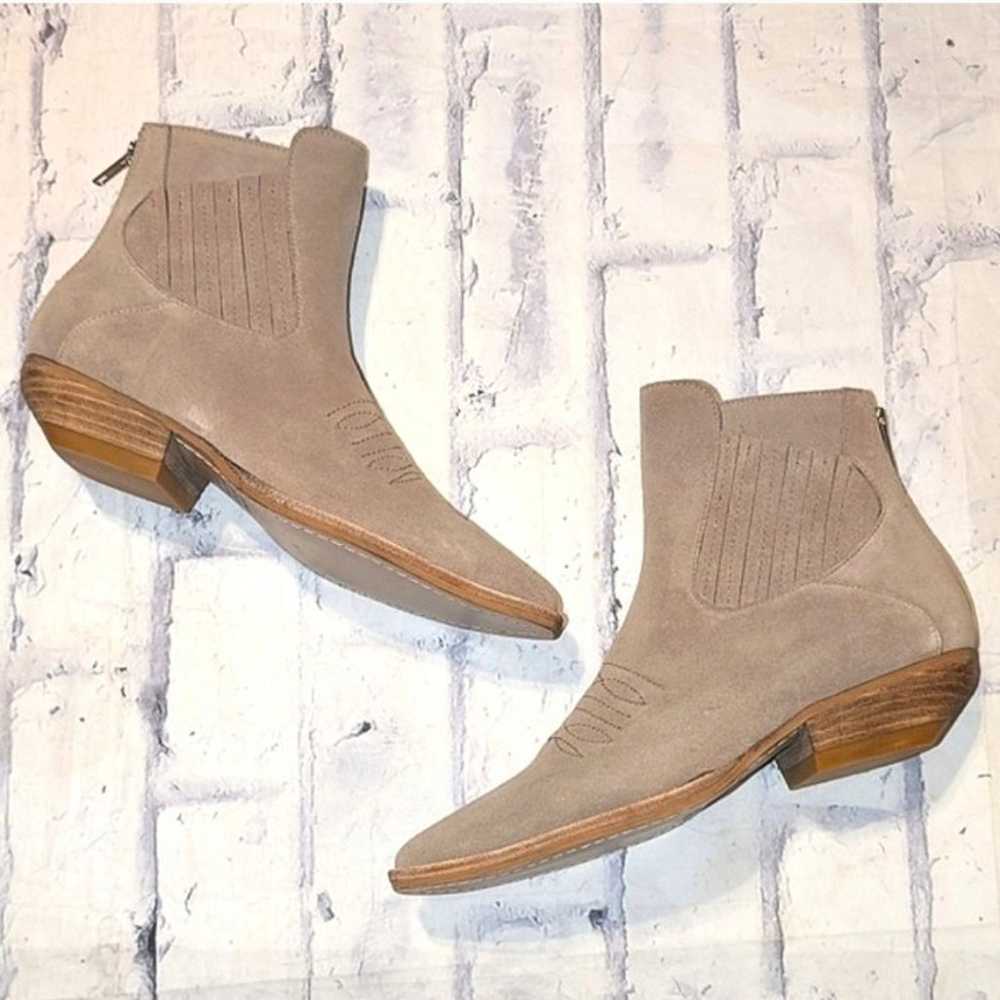 Anthro indie suede Western Chelsea boots 37 - image 5