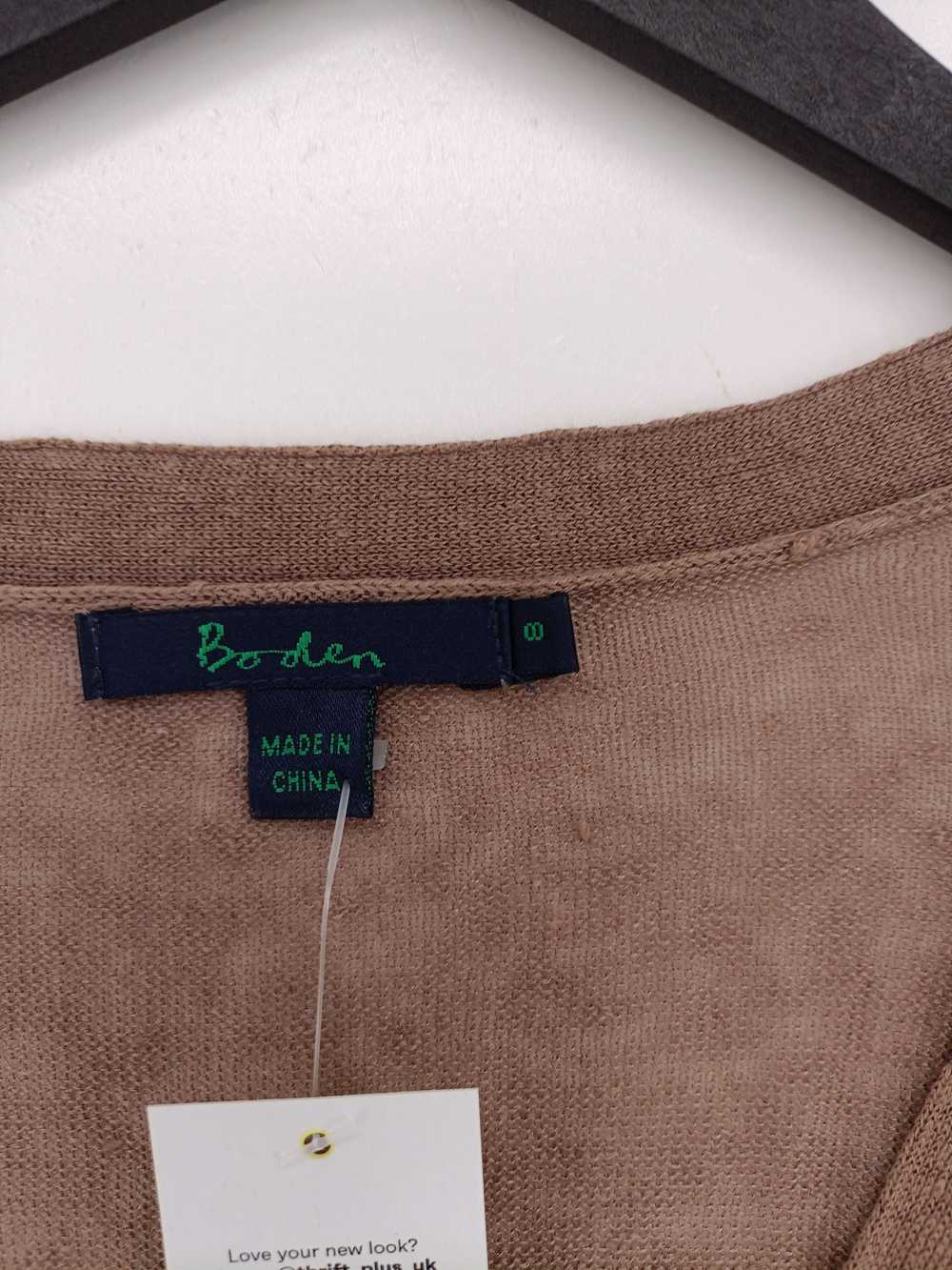 Boden Women's Cardigan UK 8 Brown 100% Linen V-Ne… - image 3