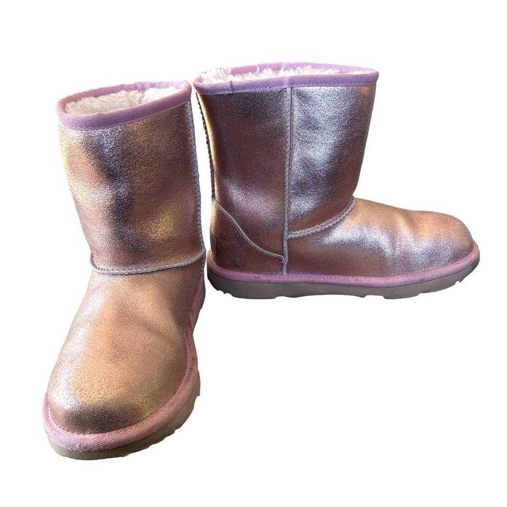 UGG Boots Womens Pink Metallic Leather Colorblock… - image 1