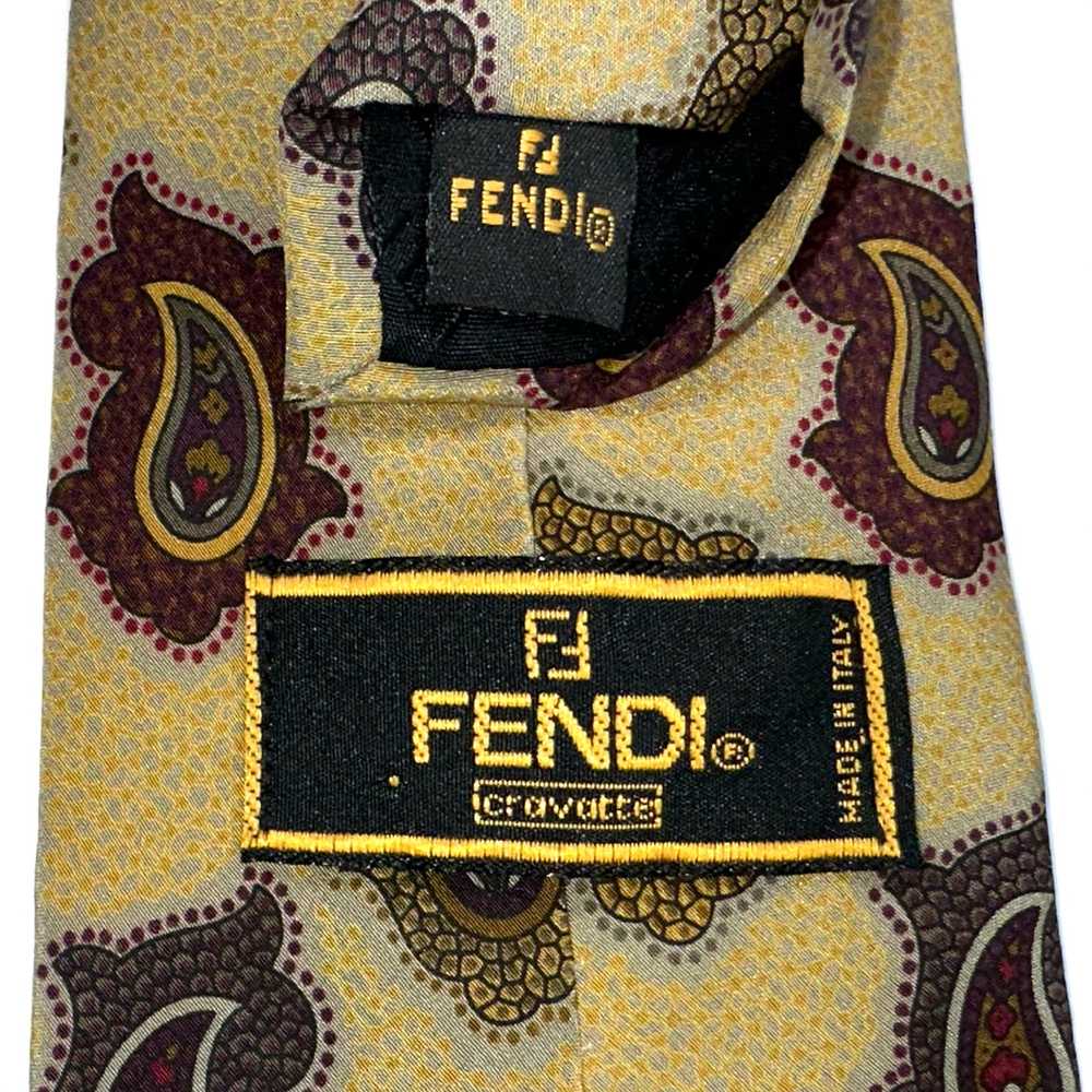 Vintage Fendi Cravatte Paisley Silk Tie - image 3