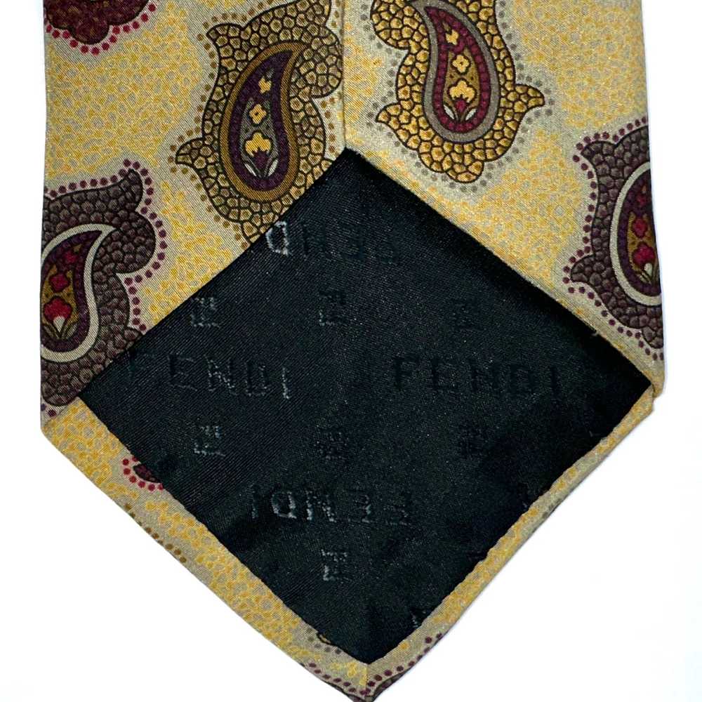 Vintage Fendi Cravatte Paisley Silk Tie - image 5