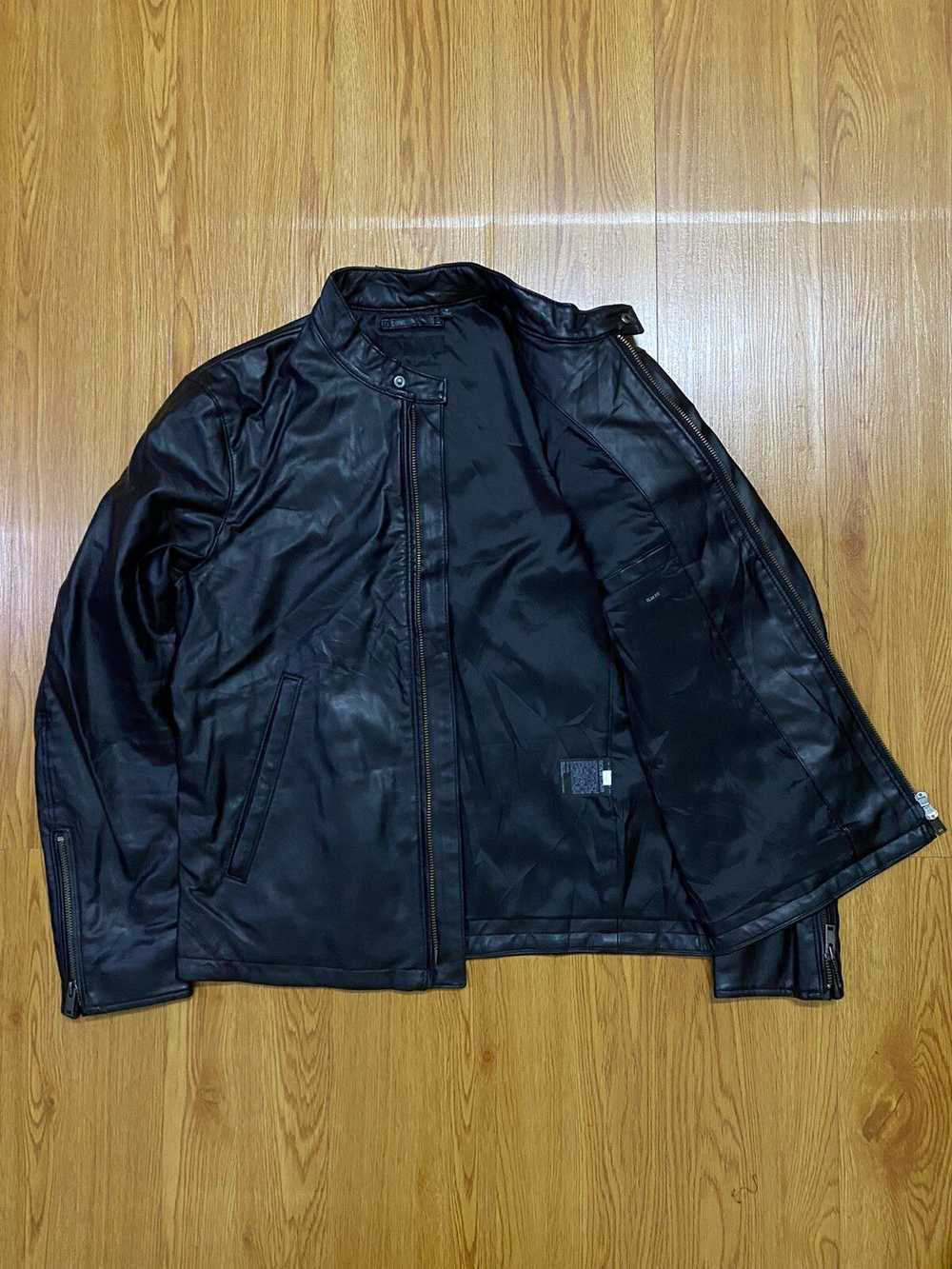 Leather Jacket × Uniqlo Uniqlo Slim Fit Leather B… - image 3