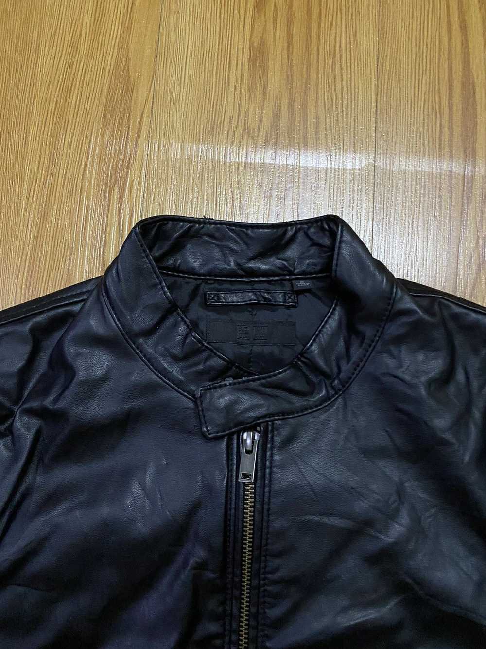Leather Jacket × Uniqlo Uniqlo Slim Fit Leather B… - image 6