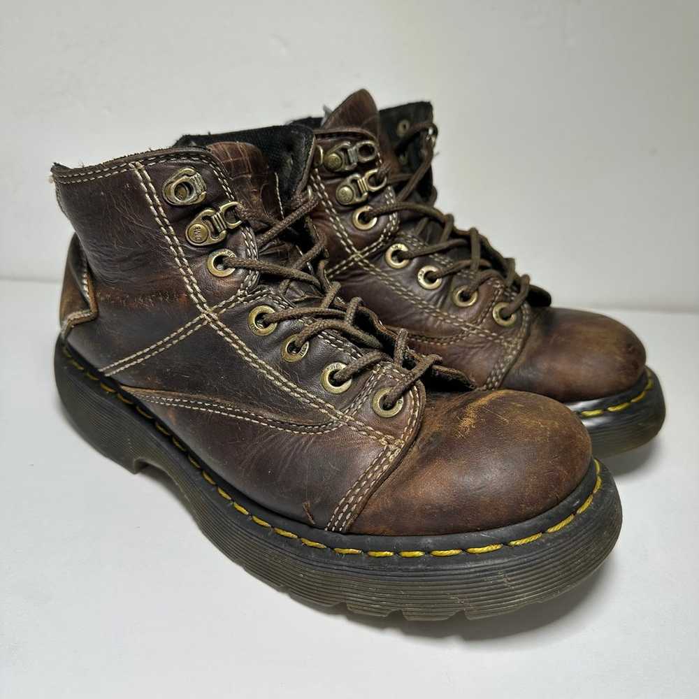 VTG Doc Dr Martens 8A07 Brown Lace-Up Leather Ank… - image 2