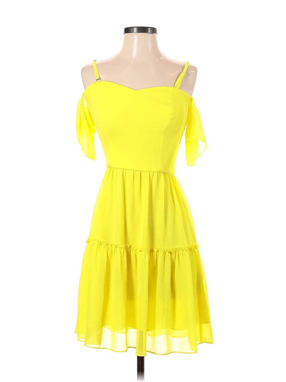 Dress the Population Women Yellow Casual Dress XS - image 1
