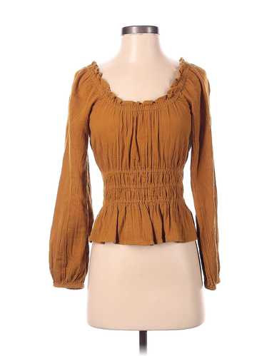 Madewell Women Brown Long Sleeve Blouse XXS - image 1