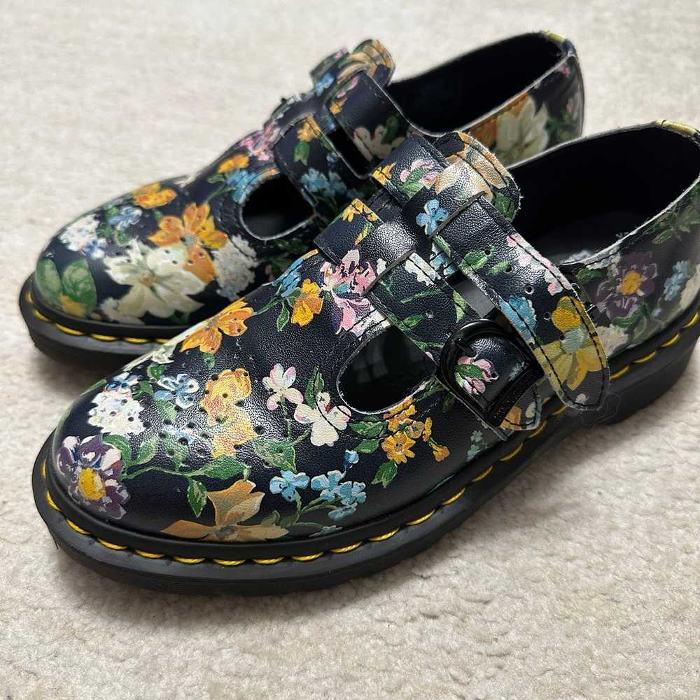 Dr. Martens Mary Jane's Black Floral Leather Boot… - image 2